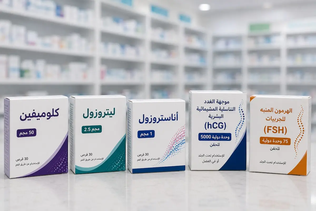 صورة تبرز الخيارات الدوائية والطبية المتاحة لعلاج ضعف الخصوبة عند الرجال، بما في ذلك العلاجات الهرمونية والمحفزات.